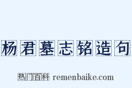 杨君墓志铭造句是什么意思的图片